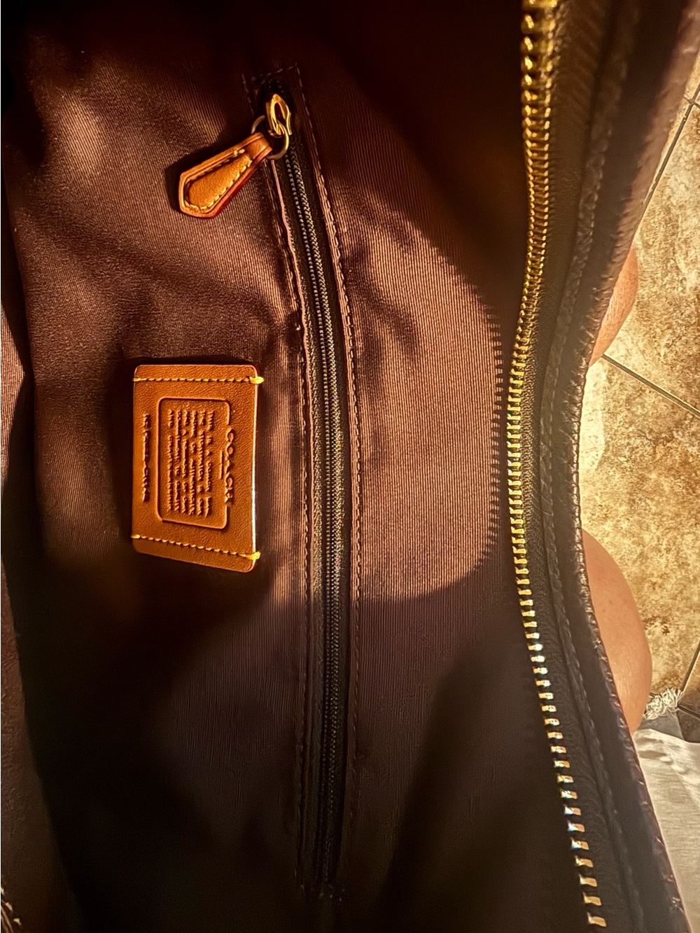 Coach Pebbled large Laurel Leather Shoulder Bag in Brown with Gold Hardware - Picture 3 of 10